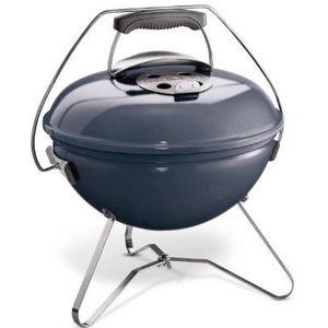 Weber Smokey Joe Premium Houtskoolbarbecue, 37 Centimeter | Draagbare Barbecue met Tuck-N-Carry Deksel| Uitklapbare Outdoor BBQ - Leisteen Blauw (1126804)