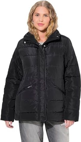 Ulla Popken - Tussenjas - Zwart - Gewatteerde Jas