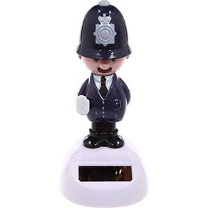 Puckator ff66 Engelse politiefiguur zonne-energie kunststof donkerblauw/zwart/roze/grijs 5,5 x 5 x 10,5 cm