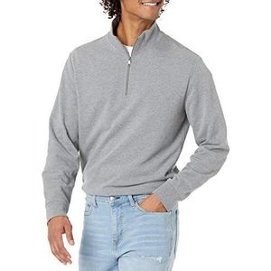 Amazon Essentials Men's Lichtgewicht sweatshirt van Franse badstof met ronde hals en kwartrits, Houtskoolzwart, XL