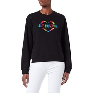 Love Moschino Dames Love Heart Multicolor Foil Print Sweatshirt, zwart, 42
