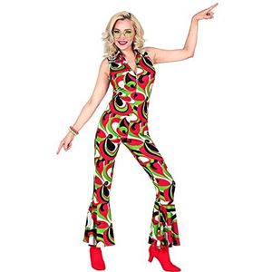 Widmann 48803 48803 The 70s Groovy Style, overall, Flower Power, hippie, jaren 70, themafeest, carnaval, dames, meerkleurig, L