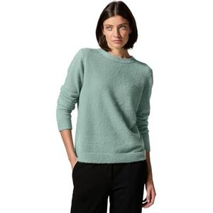 Cecil Dames Feather Yarn Ronde hals, Glaced Salvia Green, L