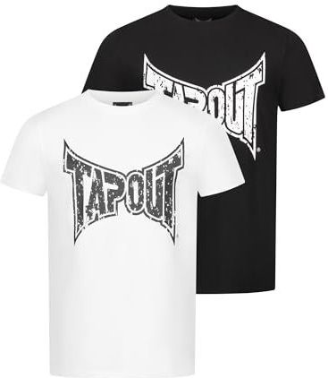 Tapout - Amboyn - T-shirt - Zwart/Wit - Normale Pasvorm - Doppelpack