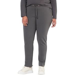 Ulla Popken Grote maten grote maten plus size sweatbroek, knuffelzachte binnenkant, elastische tailleband, grafietgrijs, 32W x 32L