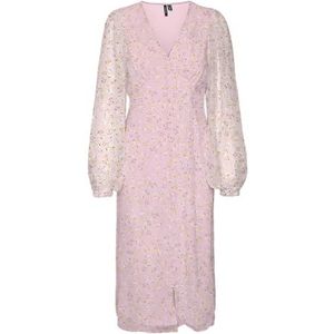 Vero Moda Vmsmilla Ls V-hals kuitjurk WVN Ga, Pink-a-boo, M