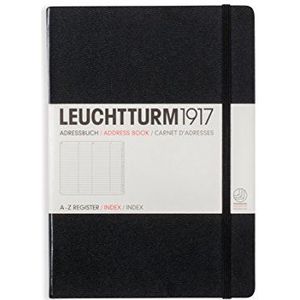 LEUCHTTURM1917 330862 adresboek medium (A5), hardcover, zwart