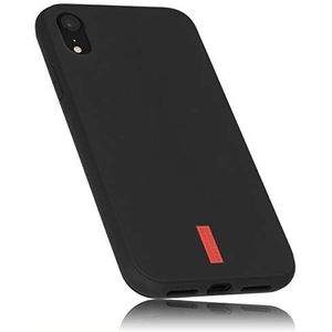 mumbi Hoes compatibel met iPhone XR telefoonhoes zwart met rode strepen