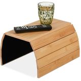 Relaxdays armleuning dienblad - bankleuning tafeltje - 48 x 32 cm - bank of stoel - bamboe