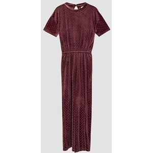 s.Oliver - Fluwelen Jumpsuit - Met Strassteentjes - Loose Fit - Glinsterende Studs