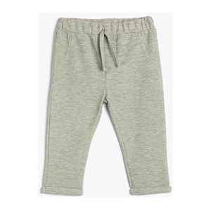 Koton Baybboys Basic Elastische Tailleband Textured Cotton Blend Sweatpants, grijs (023), 12-18 Maanden
