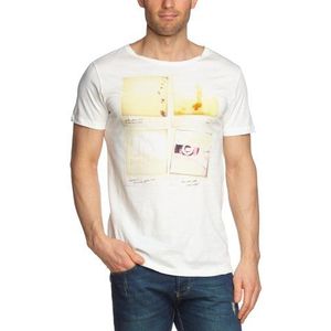 Esprit T-shirt voor heren, Gebroken wit 103, 35-36