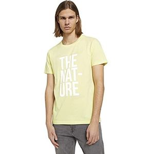 TOM TAILOR Denim Uomini T-shirt van biologisch katoen 1025595, 25979 - Cream Yellow, M