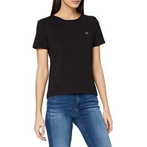 Tommy Jeans Dames Tjw Slim Jersey C Neck T-shirt, Zwart, L
