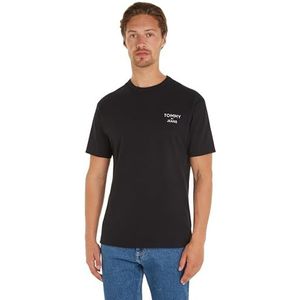 Tommy Jeans Heren T-shirt met korte mouwen en ronde hals, Zwart (zwart), L