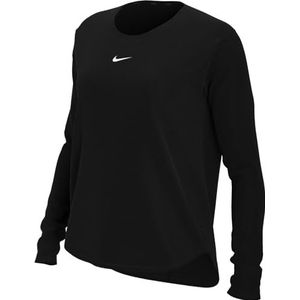 Nike Dames top met lange mouwen W Nk One Tf Std Ls Top, zwart/wit, DD4927-010, M