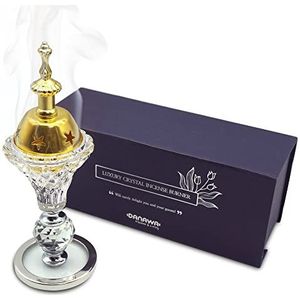 DANAWA Aantrekkelijke bakhoor brander, meditatie, aromatherapie, ramadan decoratie, kristallen wierookbrander voor kantoor en woondecoratie (ster kristal)