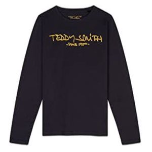 Teddy Smith Ticlass3 T-shirt voor jongens met ronde hals en lange mouwen, Donkere marine, 6 Jaren