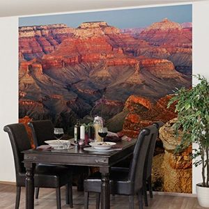 Apalis Vliesbehang Grand Canyon na zonsondergang fotobehang vierkant | vliesbehang wandbehang muurschildering foto 3D fotobehang voor slaapkamer woonkamer keuken | grootte: 336x336 cm, meerkleurig,