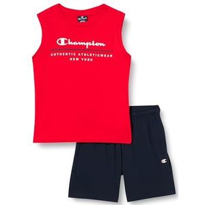 Champion Legacy Graphic Shop B - Authentic Athleticwear Crewneck Tank & Shorts compleet, intens rood/marineblauw, 7-8 jaar kinderen en jongeren SS24, donkerrood/marineblauw, 7-8 Jaar