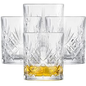 SCHOTT ZWIESEL Whiskyglas Show (set van 4), sierlijke tumbler voor whisky met reliëf, vaatwasmachinebestendige kristallen glazen (artikelnummer 121877)