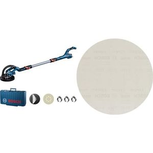 Bosch Professional langnekschuurmachine GTR 55-225 (550 watt, incl. 1x schuurblad M480) & Bosch Professional 25x Expert M480 schuurnetten (voor Hardhout, Gipsplaatschuurmachine)