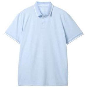 TOM TAILOR Basic Piqué poloshirt voor heren, 35271 - Windsurf Blue, XL