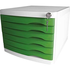 Helit H6128352 - ladenbox ""the safe"", afsluitbaar, 6 laden voor formaat DIN A4, groen, 1 stuk