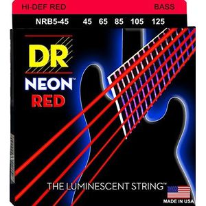 DR Snaren Hi-Def Neon Rood Bass Medium 5 String