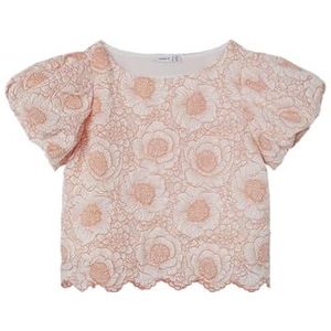 NAME IT Nkfsauma Ss Short Top voor meisjes, Cantaloupe, 122/128 cm