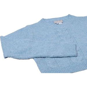 Jalene Stijlvolle, verkorte twist-gebreide trui voor dames, gerecycled polyester, lichtblauw, maat XS/S, lichtblauw, XS