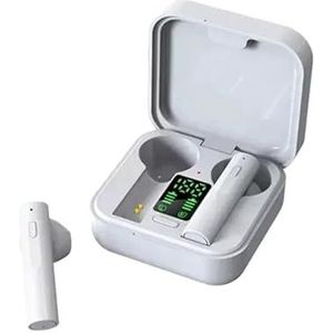 TWS-hoofdtelefoon met zonne-oplading, bluetooth, geïntegreerde microfoon, waterdicht, ideaal voor het luisteren naar muziek en draadloos bellen.