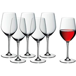 WMF Easy Plus rode wijnglazen, 6-delig, 450 ml, kristalglas, vaatwasmachinebestendig, transparant