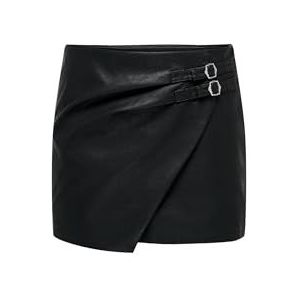 ONLY Onlalba Faux Leather Skirt Cc OTW Leren rok voor dames, zwart, L