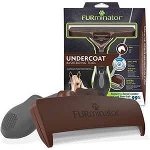 FURminator DeShedding-Tool Paardenborstel/paardenstrook voor grondige verwijdering van de ondervacht - verbeterd design