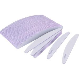 50 dubbelzijdige nagelvijlen 100/180 halve maan | herbruikbare nagelvijlen voor professioneel en privégebruik