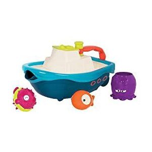 B. Toys by Battat BX1520Z B Haak - Bad en Strand Speelgoed Boot met Spuitende Vis en Opbergdek voor Peuters vanaf 6 maanden