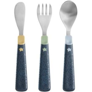 Tommee Tippee Big Kids Stainless Steel First Cutlery Set, Rounded Edges, Chunky Handles, 12m+