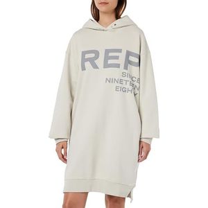 Replay Dames sweatshirt jurk met capuchon, 012 Platinum, S