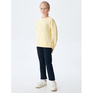 LTB Jeans Meisjessweatshirt Domata lange mouwen Crew Neck om over te trekken, geel, 100% katoen, maat 116 cm, Pale Banana 12967, 116 cm
