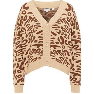 ZITHA Dames Cardigan 10410581-ZI01, beige bruin, XL/XXL, Beige bruin, XL/XXL