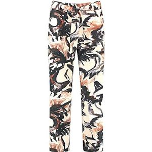 Gerry Weber Dames 120022-31215 broek, ecru/wit/zwart print, 46, Ecru/wit/zwart opdruk, 46