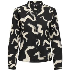 ONLY - Onlnova Life - Damestop - Zwart - Lange Mouwen - Aop: 592 Boho Charm