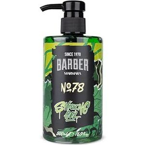 BARBER MARMARA Scheergel voor mannen nr. 78, transparante scheergel voor heren, 500 ml, shaving gel voor een nauwkeurige scheerbeurt van de baardcontouren, optimaal glijden, koelt de huid