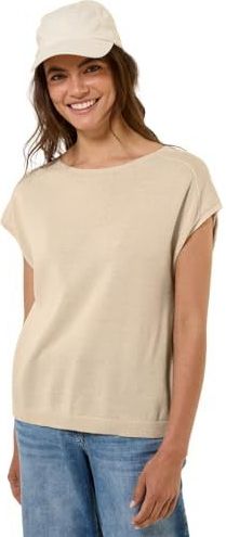 Cecil - Gebreide Trui - Beige - Mouwloos, Katoenmix