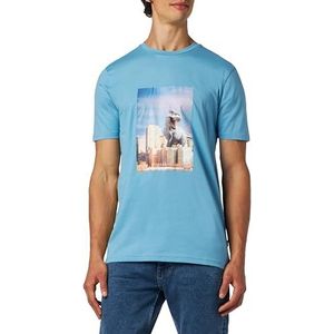 BOSS Heren TeFragile T-shirt van katoen-jersey met artwork van het nieuwe seizoen, Open Blue493, L