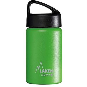 Laken klassieke thermische fles roestvrij staal 18/8, vacuümisolatie met dubbele wand en brede mond, groen, 350 ml