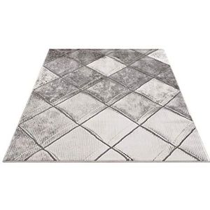 carpet city Vloerkleed woonkamer - Skandi-stijl gemêleerd 140x200 cm grijs - moderne tapijten