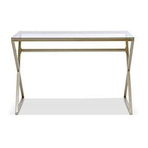 Jahnke Glazen bureau Xtra Desk helder glas/goudkleurig