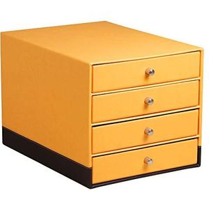 Rhodia 118860C ladenbox (met 4 laden, 24,8 x 32,7 x 22,8 cm, van Italiaans kunstleer, ideaal voor uw organisatie, elegant en stabiel) oranje